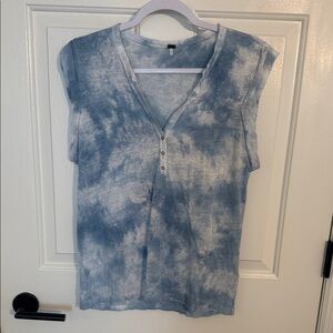 Young Fabulous and Broke Sleeveless Blue Tie-Dye Women's Top Size M